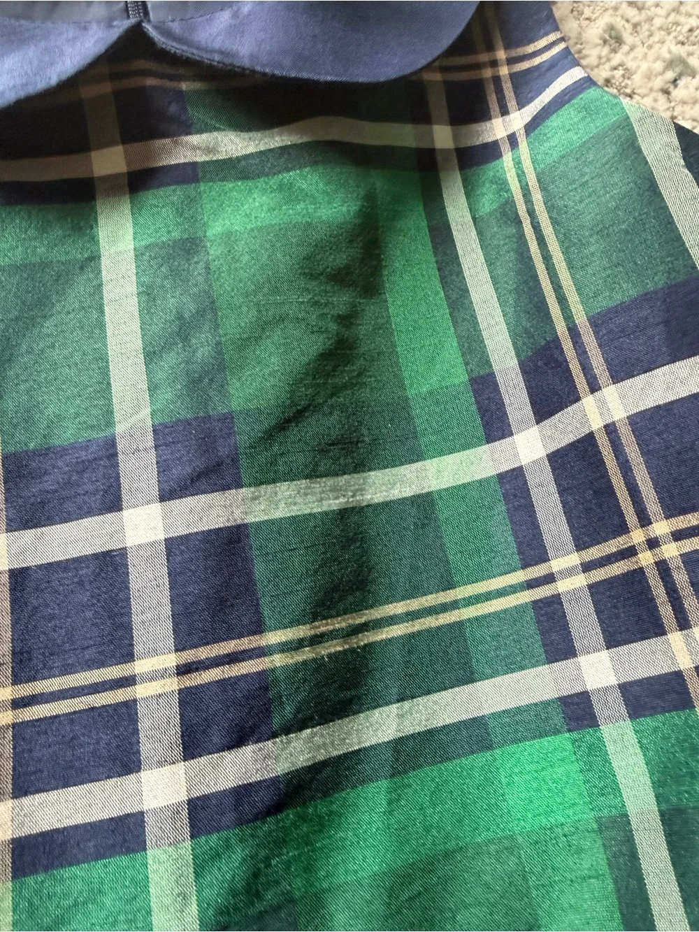 Gymboree Navy and Green Plaid Peter Pan Collar Dress